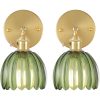 Iluminating Wireless Wall Light - Includes 2 Free Bulbs & Dimmable Brass & Glass Sconce