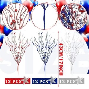 Alternative view of 17" Patriotic Glitter Berry Picks (36 PCS)